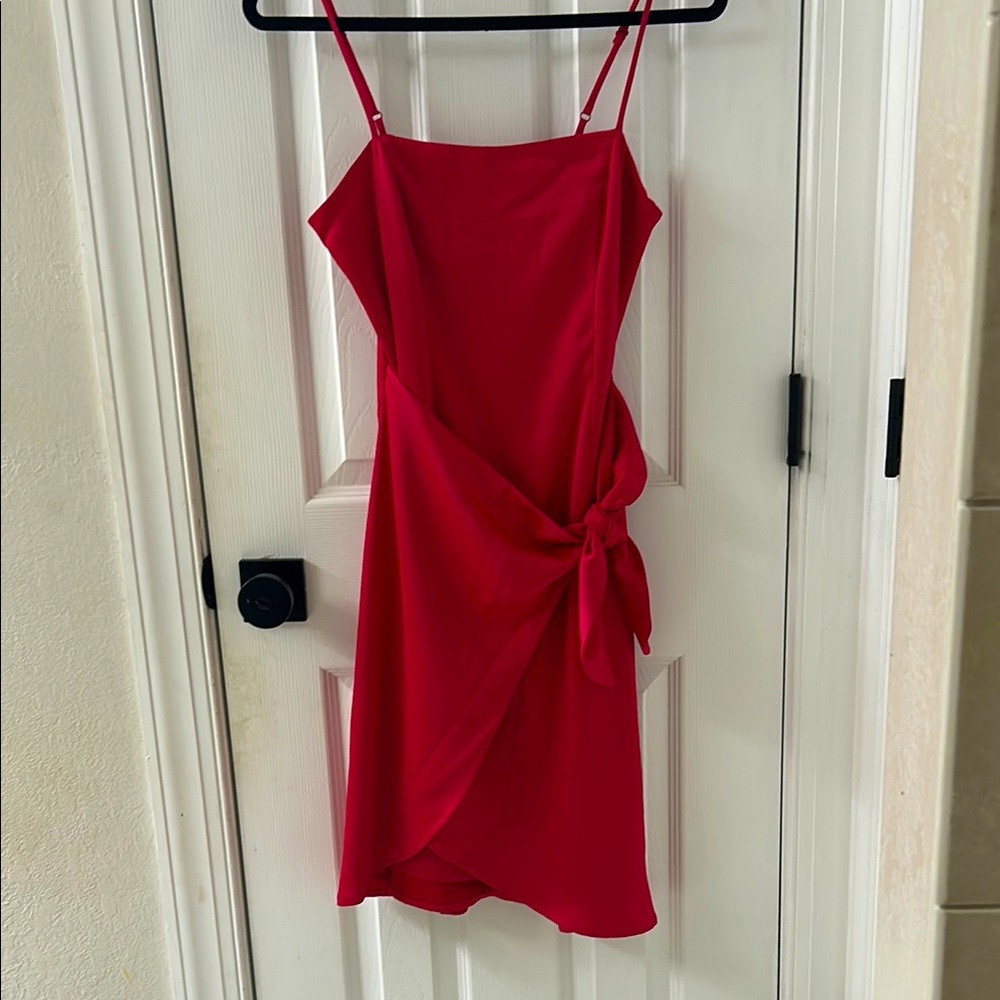Nine West Strawberry Pop Side Tie Midi Dress NWT